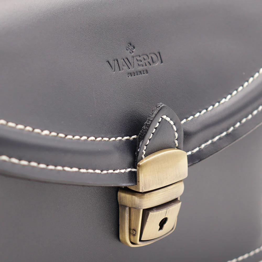Beauty Uomo VIAVERDI Made in Italy in Pelle Blu - Image 8