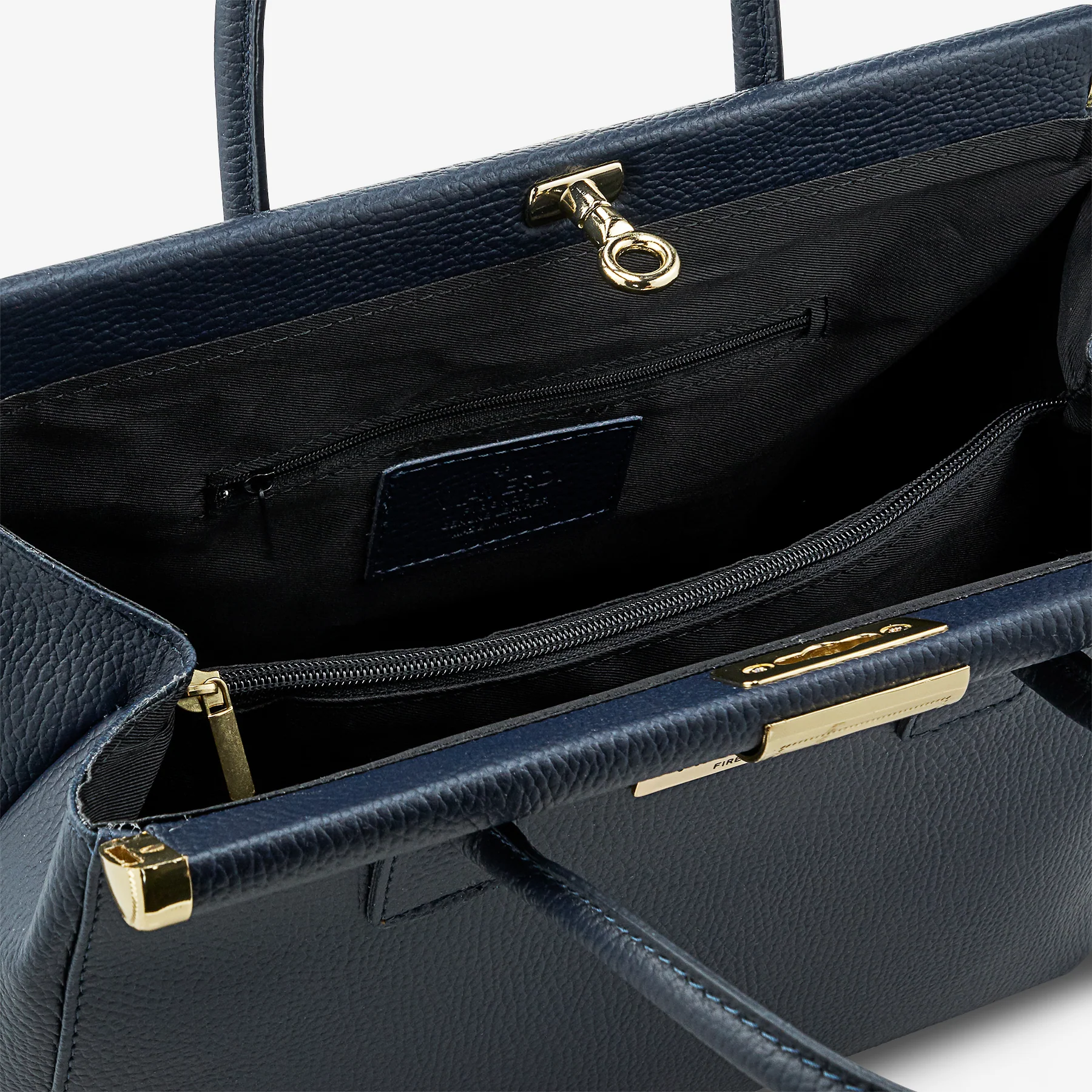 Borsa a Mano con Tracolla VIAVERDI in Pelle Blu Made in Italy Linea Barga - Image 5