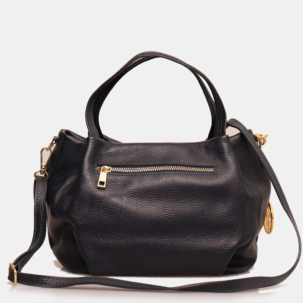Borsa a Mano con Tracolla VIAVERDI in Pelle Blu Made in Italy linea Castiglione - Image 4
