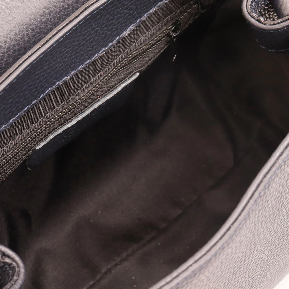 Borsa a Mano con Tracolla VIAVERDI in Pelle Blu Made in Italy linea Fiesole - Image 7