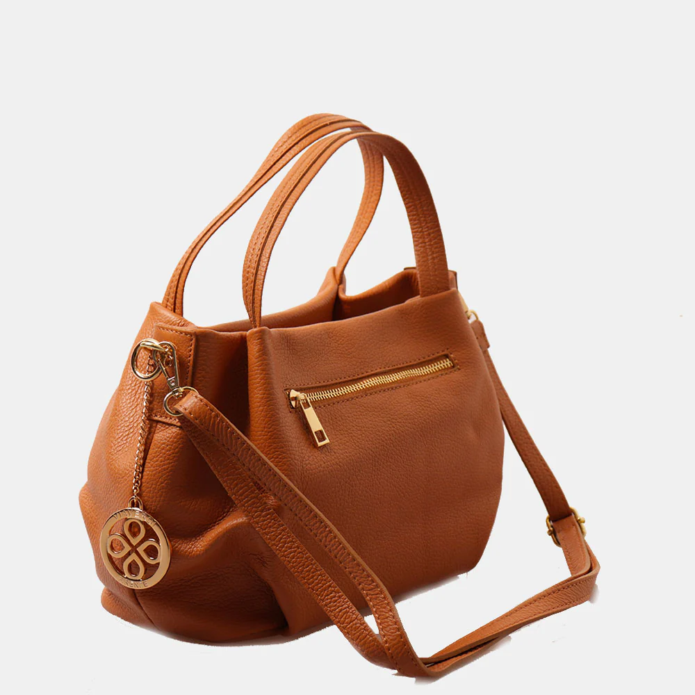 Borsa a Mano con Tracolla VIAVERDI in Pelle Cuoio Made in Italy linea Castiglione - Image 6