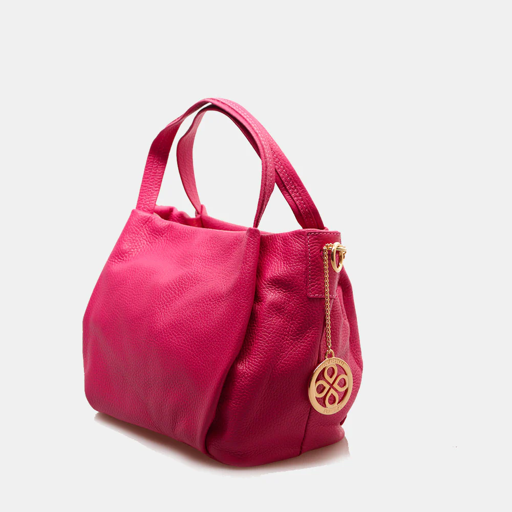 Borsa a Mano con Tracolla VIAVERDI in Pelle Fucsia Made in Italy linea Castiglione - Image 3