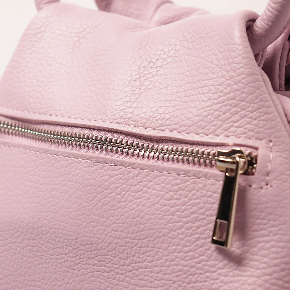 Borsa a Mano con Tracolla VIAVERDI in Pelle Lilla Made in Italy linea Certaldo - Image 9
