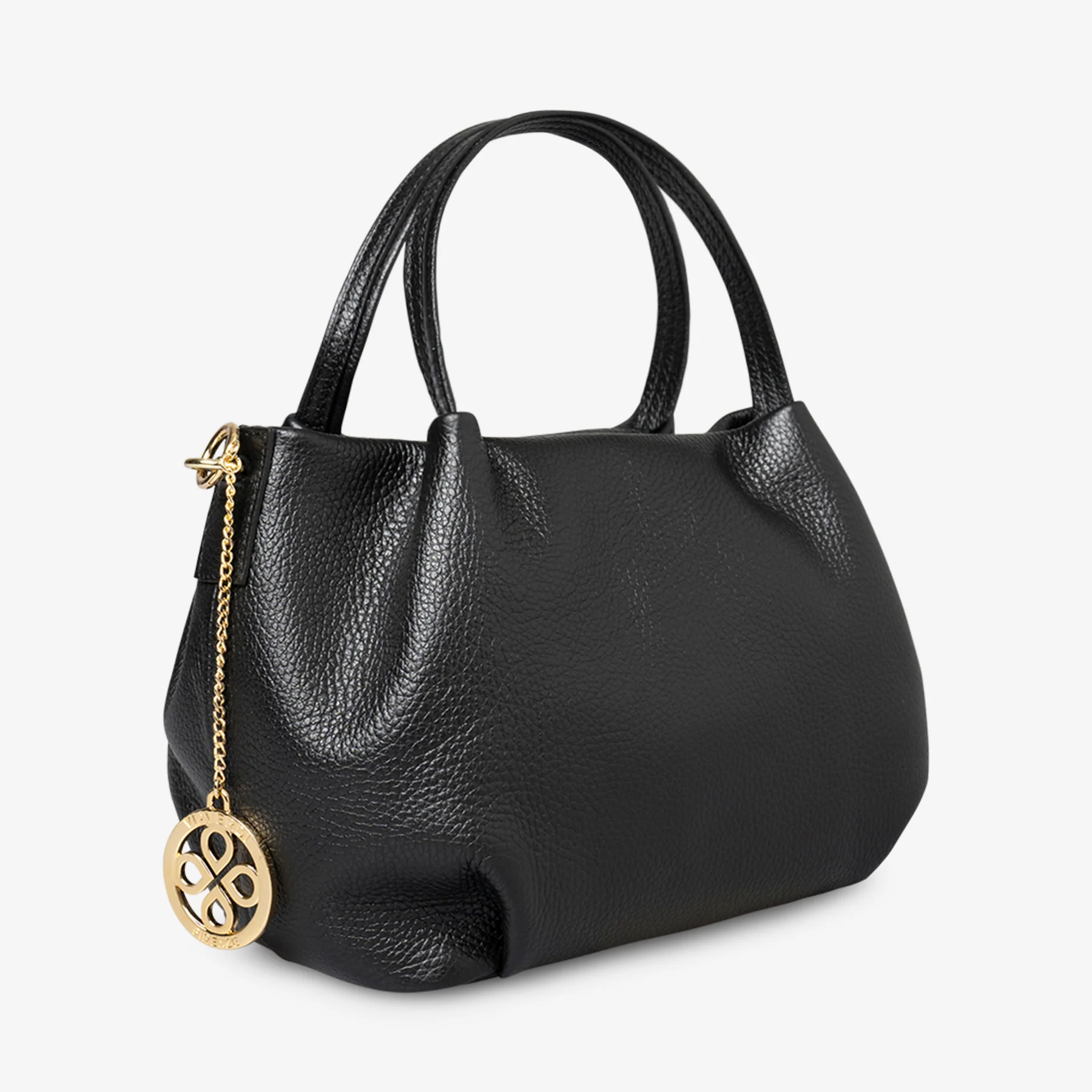 Borsa a Mano con Tracolla VIAVERDI in Pelle Nera Made in Italy linea Castiglione - Image 4