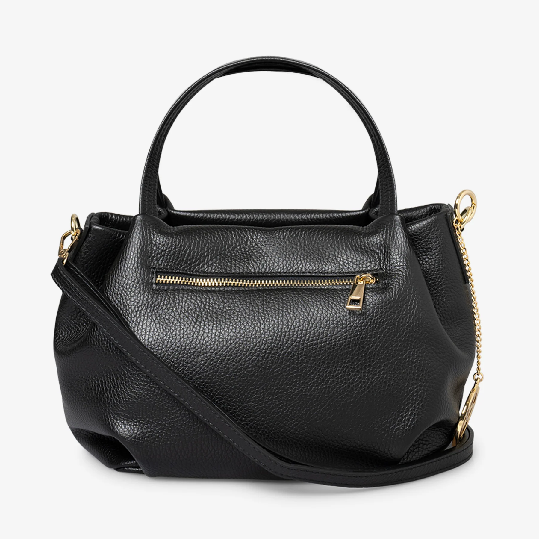 Borsa a Mano con Tracolla VIAVERDI in Pelle Nera Made in Italy linea Castiglione - Image 5