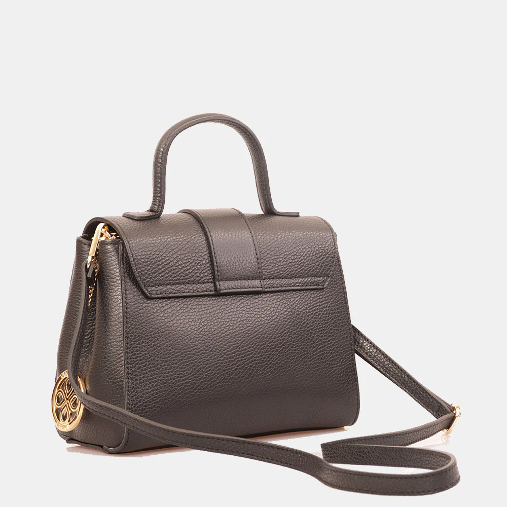 Borsa a Mano con Tracolla VIAVERDI in Pelle Nera Made in Italy linea Fiesole - Image 5