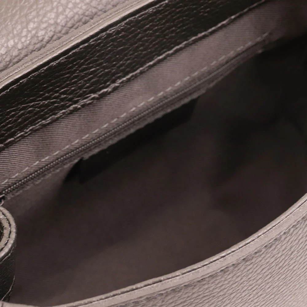Borsa a Mano con Tracolla VIAVERDI in Pelle Nera Made in Italy linea Fiesole - Image 8