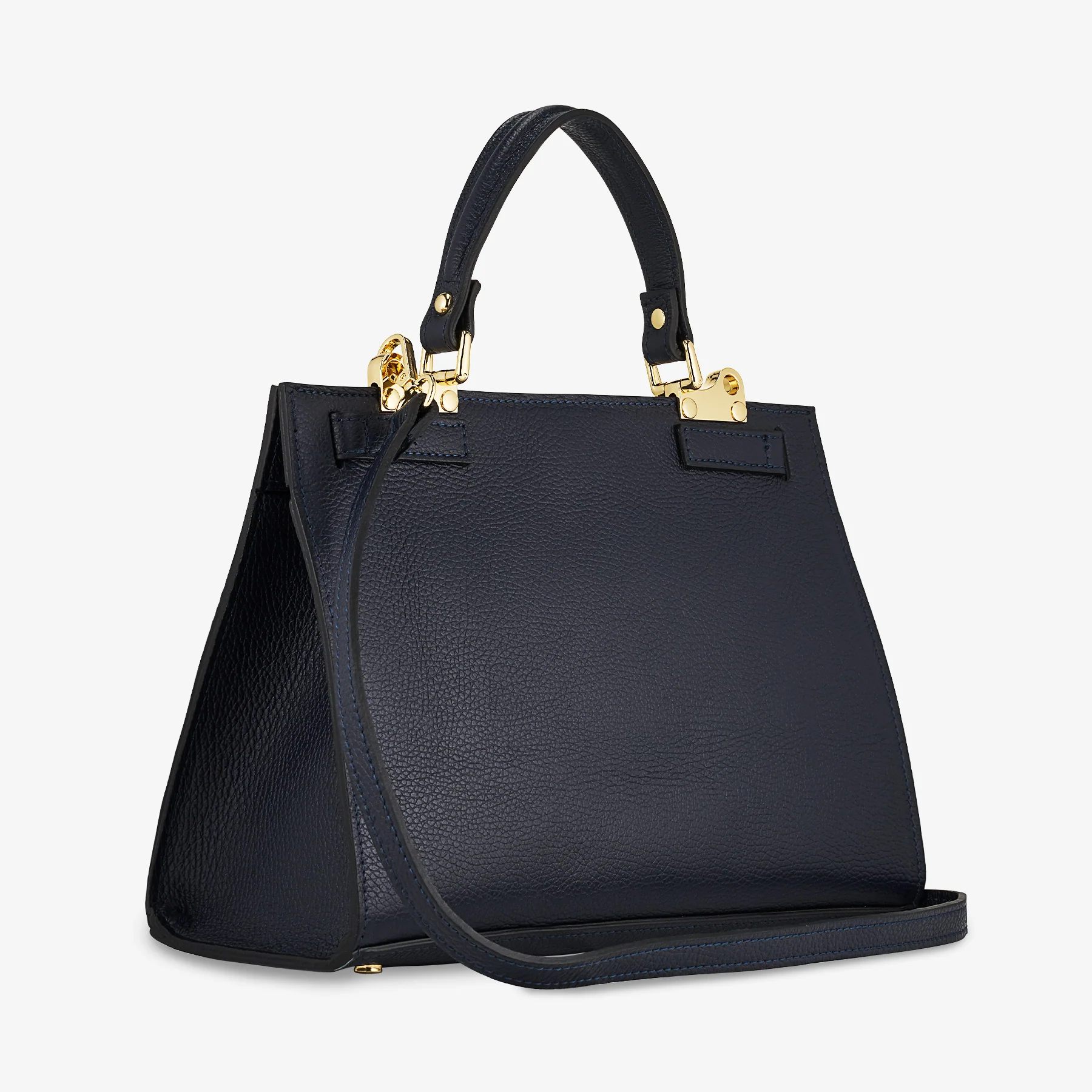 Borsa a Mano in Pelle Blu con Tracolla VIAVERDI Made in Italy Linea Barga - Image 3