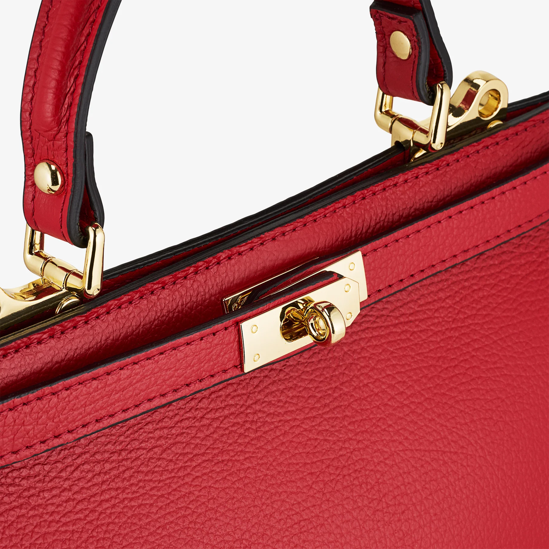 Borsa a Mano in Pelle Rossa con Tracolla VIAVERDI Made in Italy Linea Barga - Image 5
