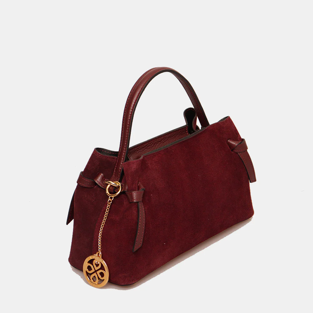 Borsa a Mano VIAVERDI in Camoscio Bordeaux Made in Italy linea Castiglione - Image 2