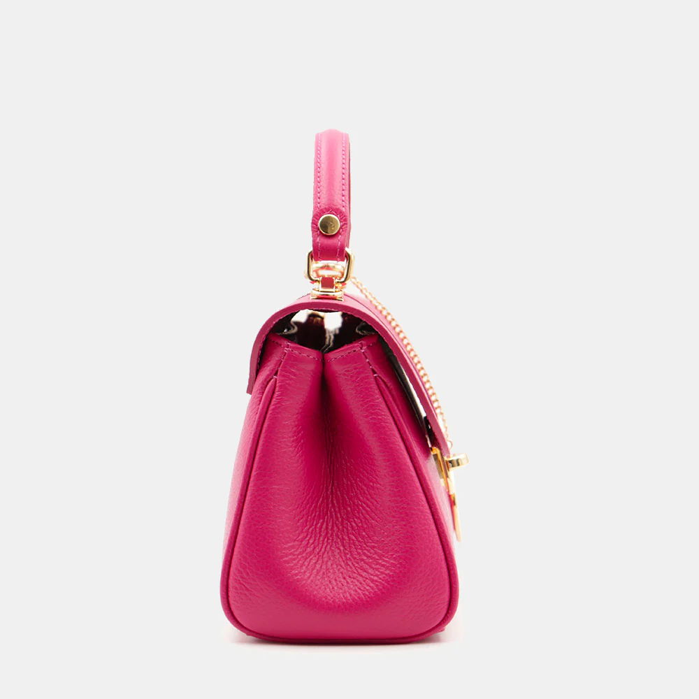 Borsa a Mano VIAVERDI in Pelle Fucsia Made in Italy linea Montalcino - Image 6