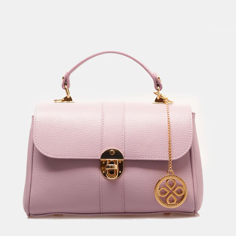 Borsa a Mano VIAVERDI in Pelle Lilla Made in Italy linea Montalcino