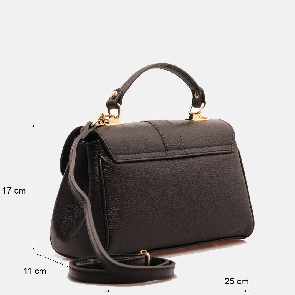 Borsa a Mano VIAVERDI in Pelle Nera Made in Italy linea Montalcino - Image 5