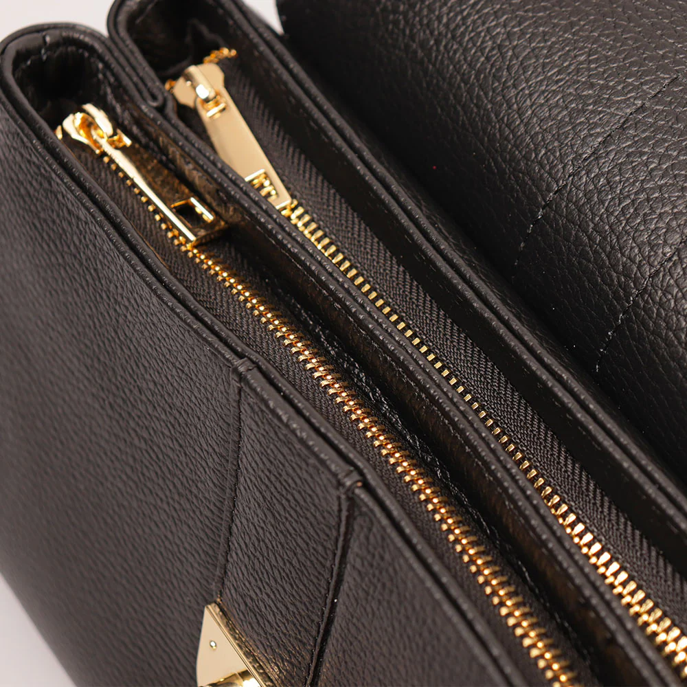 Borsa a Mano VIAVERDI in Pelle Nera Made in Italy linea Montalcino - Image 6