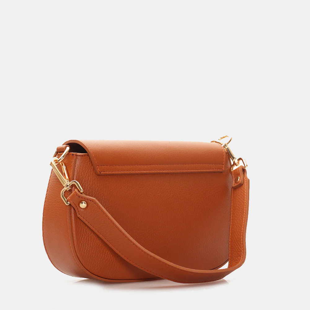 Borsa a Spalla con Tracolla VIAVERDI in Pelle Color Cuoio Made in Italy linea Montalcino - Image 5