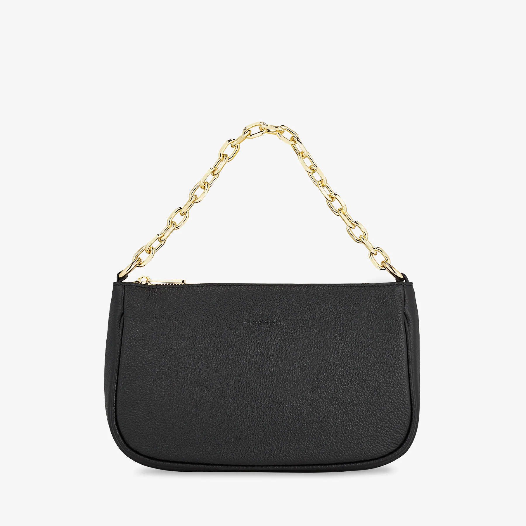 Borsa a Spalla in Pelle Nera con Tracolla VIAVERDI Made in Italy - Image 5