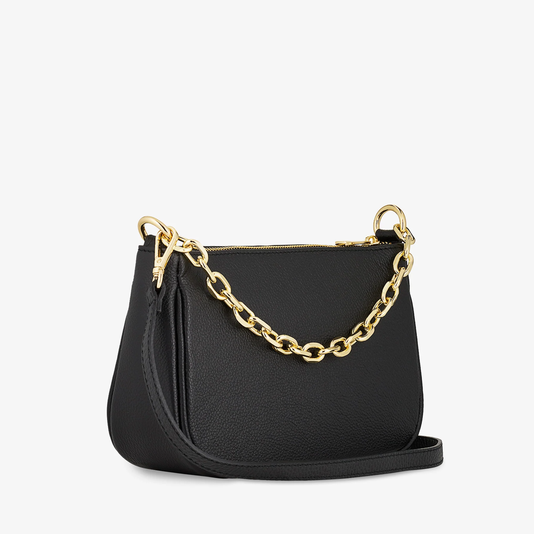 Borsa a Spalla in Pelle Nera con Tracolla VIAVERDI Made in Italy - Image 6
