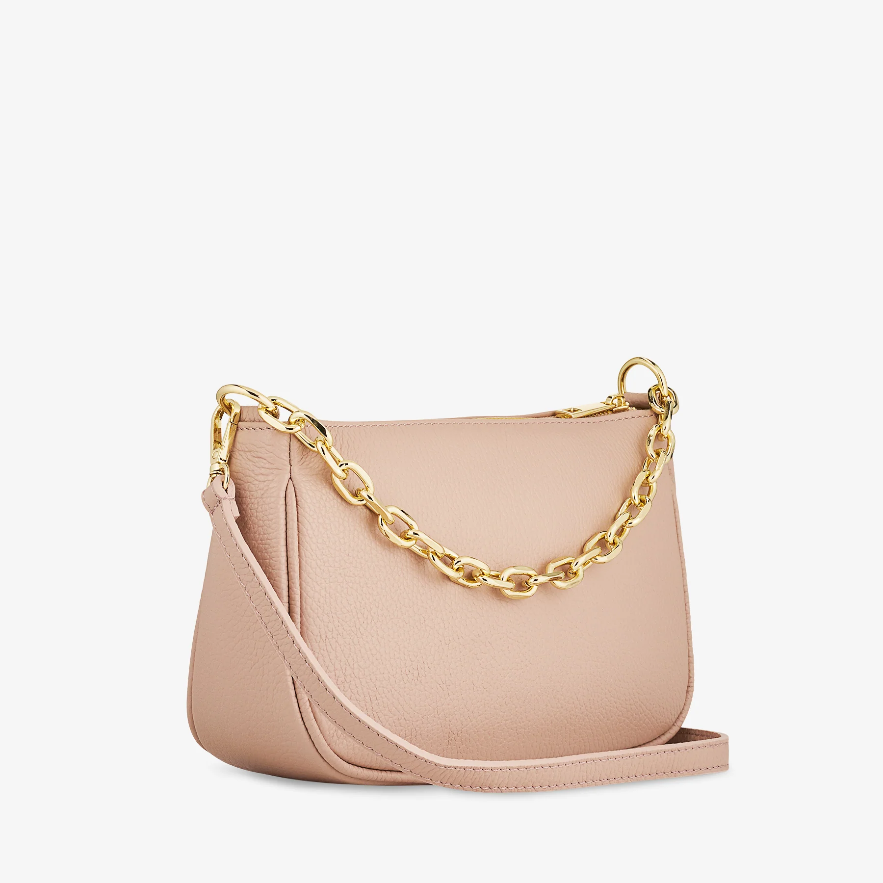 Borsa a Spalla in Pelle Cipria con Tracolla VIAVERDI Made in Italy - Image 6