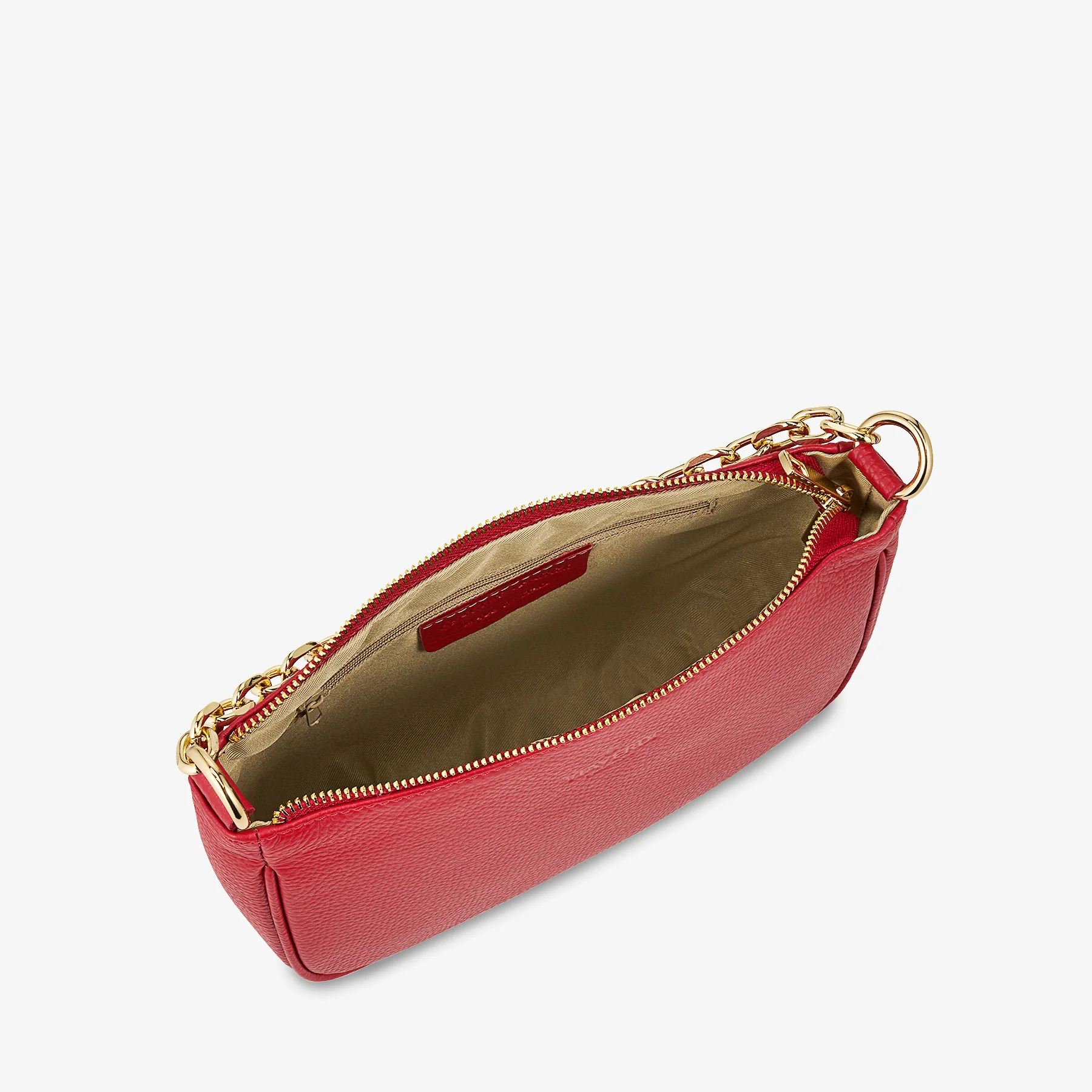 Borsa a Spalla in Pelle Rossa con Tracolla VIAVERDI Made in Italy - Image 5