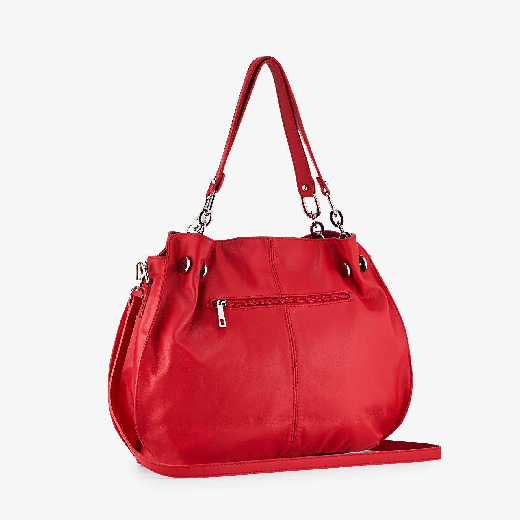 Borsa a Spalla in Pelle Rossa VIAVERDI Made in Italy - Image 3
