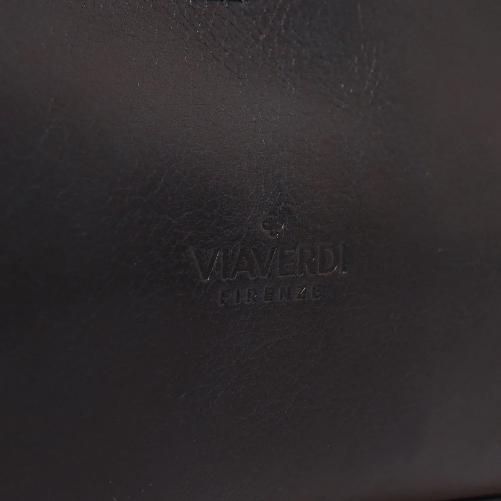 Borsa a Spalla VIAVERDI in Pelle Blu Made in Italy linea Firenze - Image 9