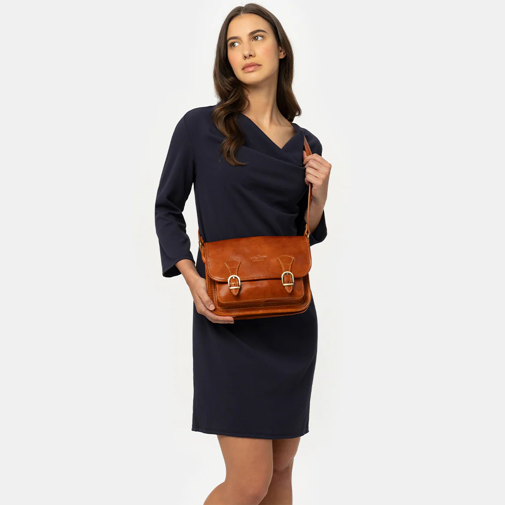 Borsa a Tracolla VIAVERDI in Pelle Rossa Made in Italy linea Firenze - Image 3