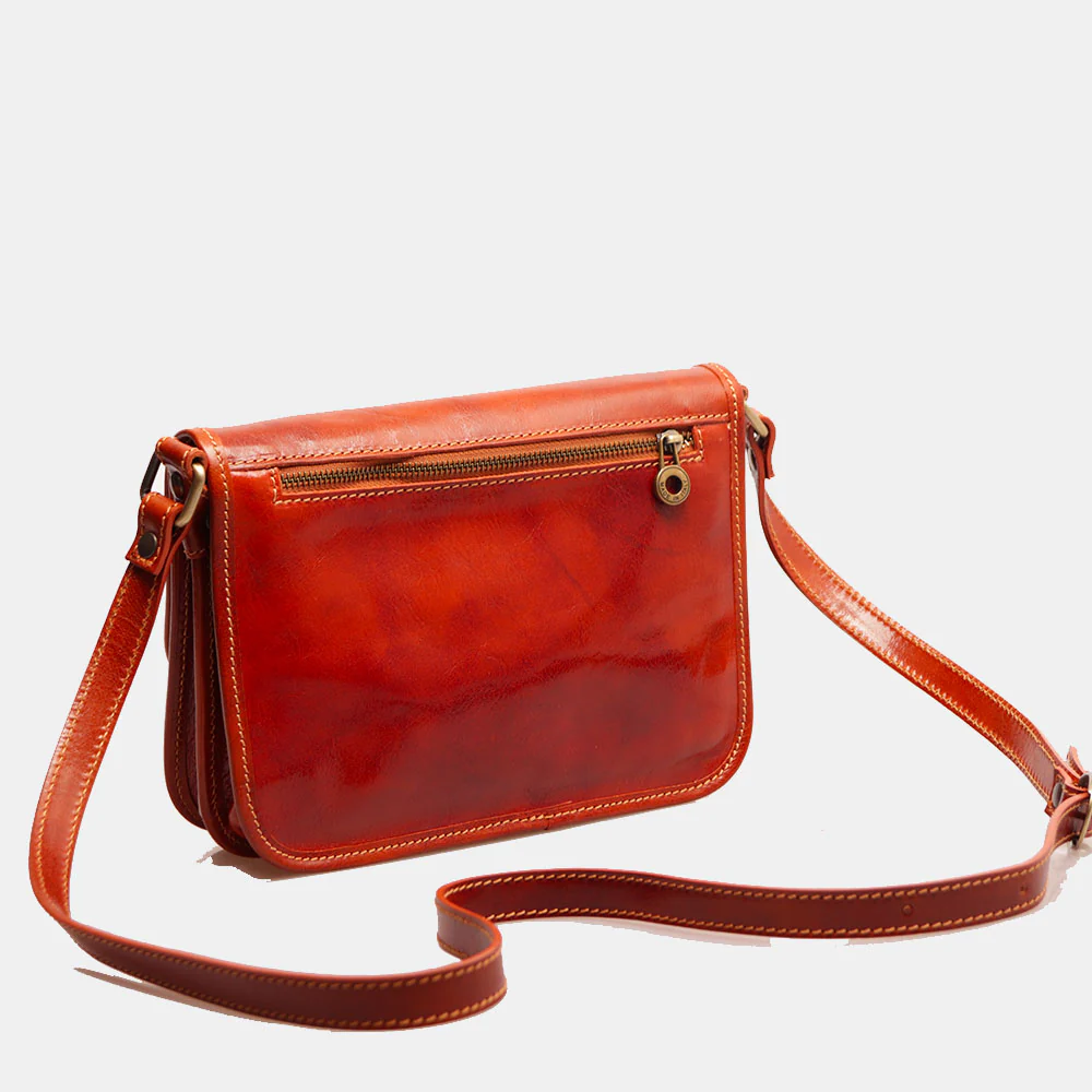 Borsa a Tracolla VIAVERDI in Pelle color color Cuoio Made in Italy linea Firenze - Image 4