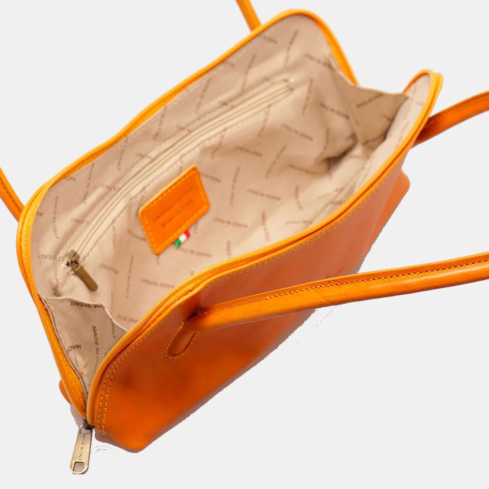 Borsa a Spalla VIAVERDI in Pelle Miele Made in Italy linea Firenze - Image 5