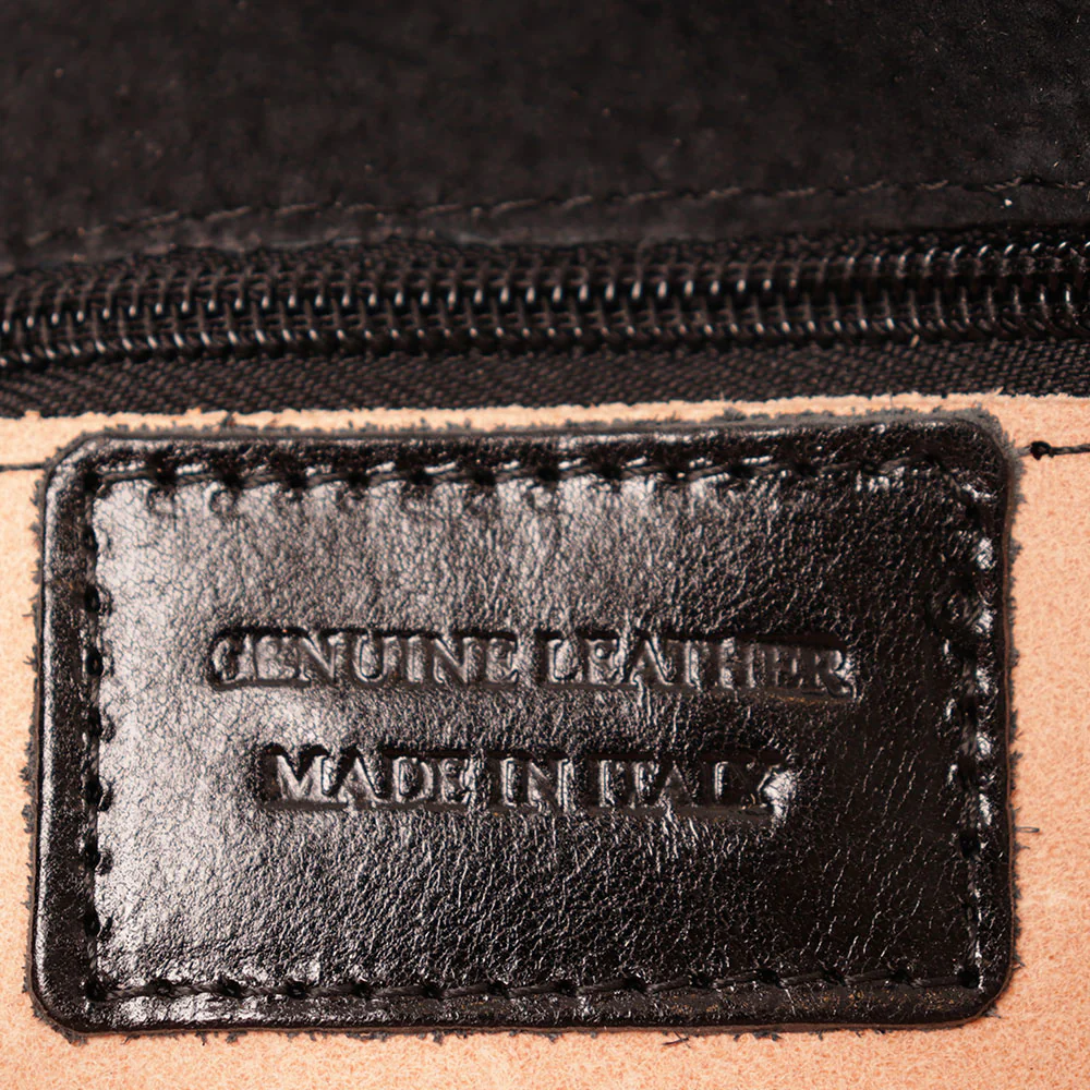 Borsa a tracolla VIAVERDI in Pelle Nera Made in Italy linea Firenze - Image 11