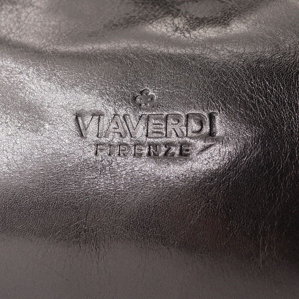 Borsa a Spalla VIAVERDI in Pelle Nera Made in Italy linea Firenze - Image 10