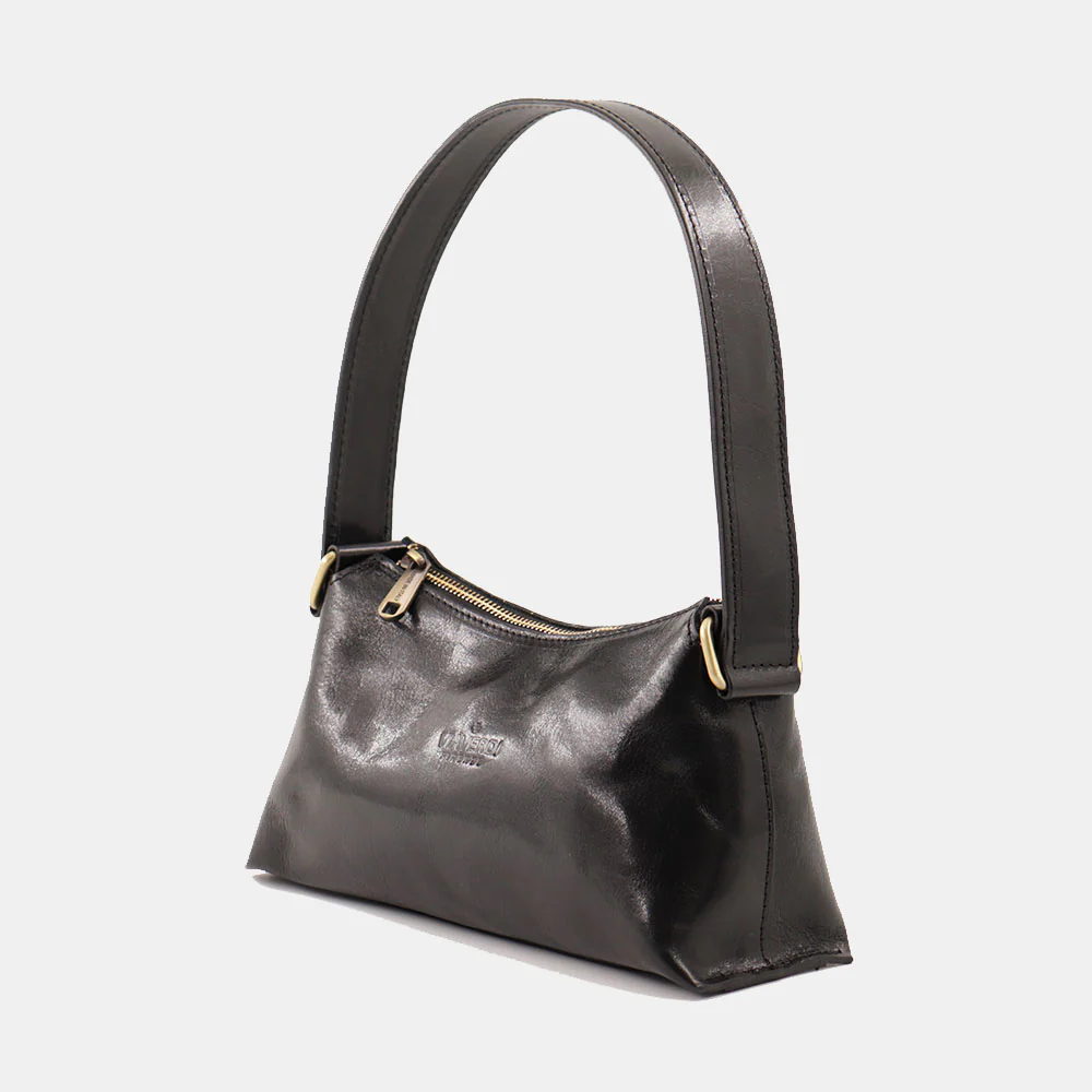 Borsa a Spalla VIAVERDI in Pelle Nera Made in Italy linea Firenze - Image 3