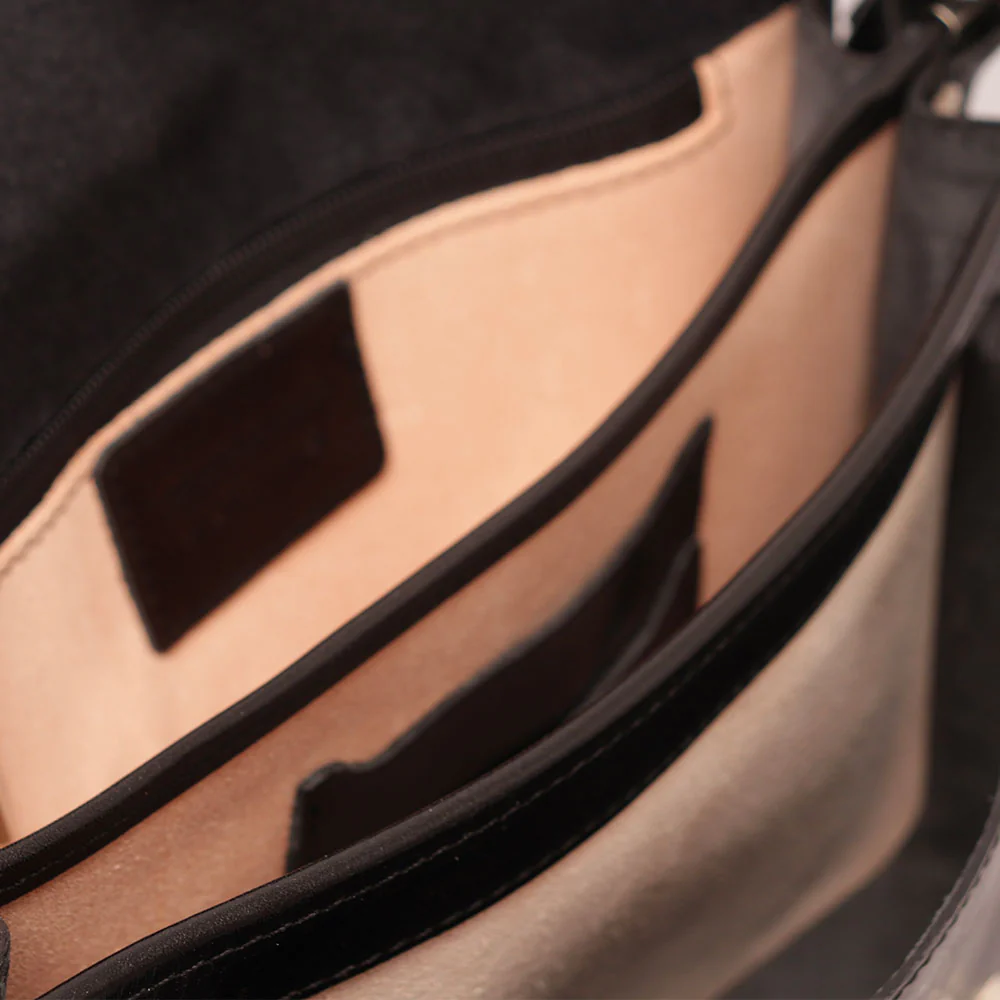 Borsa a tracolla VIAVERDI in Pelle Nera Made in Italy linea Firenze - Image 6