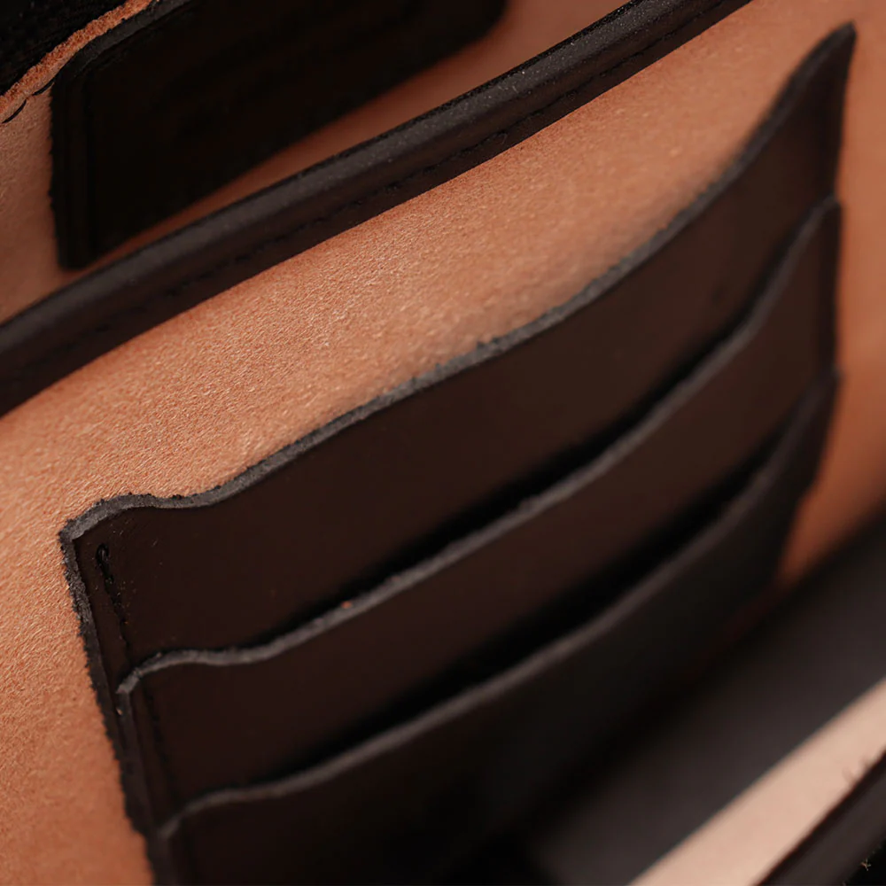 Borsa a tracolla VIAVERDI in Pelle Nera Made in Italy linea Firenze - Image 7