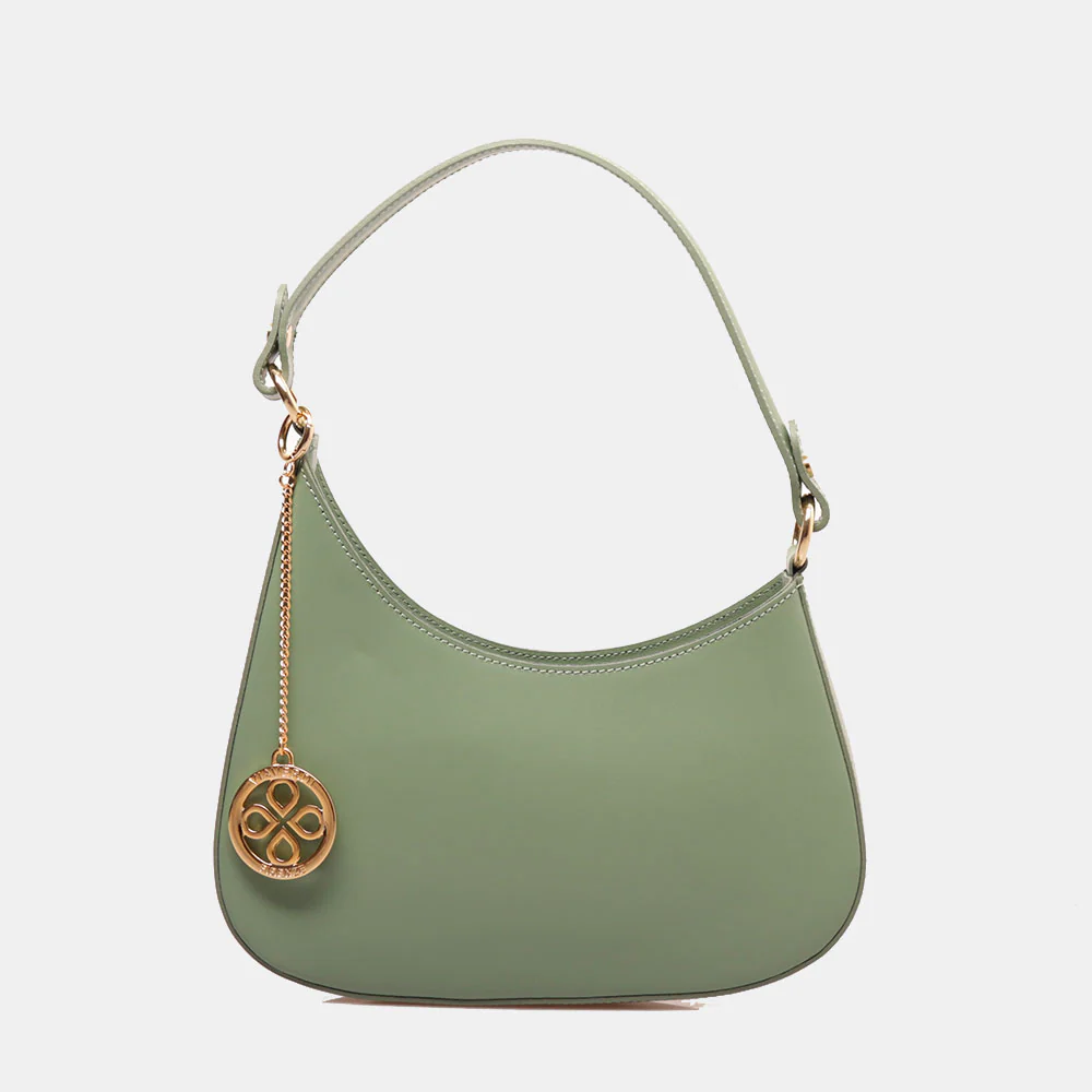 Borsa a Spalla VIAVERDI in Pelle Verde Menta Made in Italy linea Certaldo