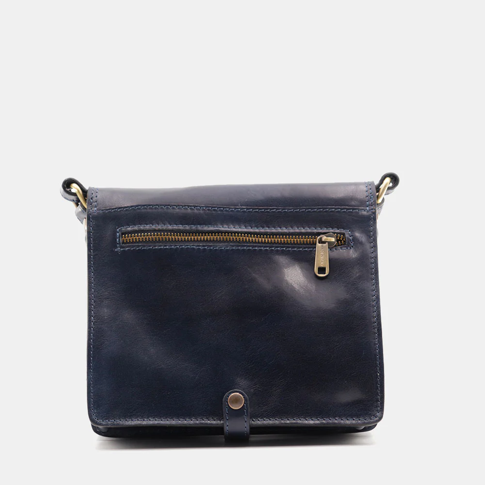 Borsa a Tracolla in Pelle Blu VIAVERDI Made in Italy linea Firenze - Image 5