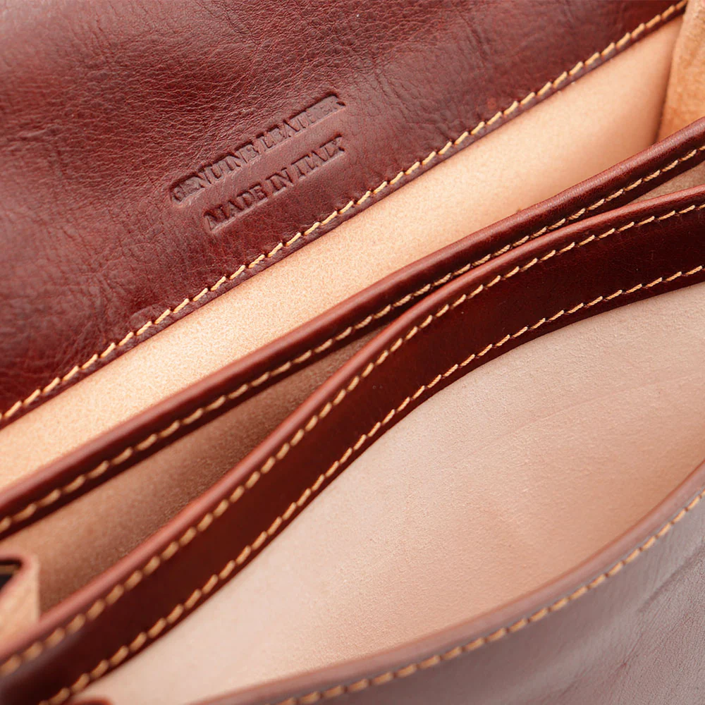 Borsa a Tracolla in Pelle Marrone VIAVERDI Made in Italy linea Firenze - Image 12