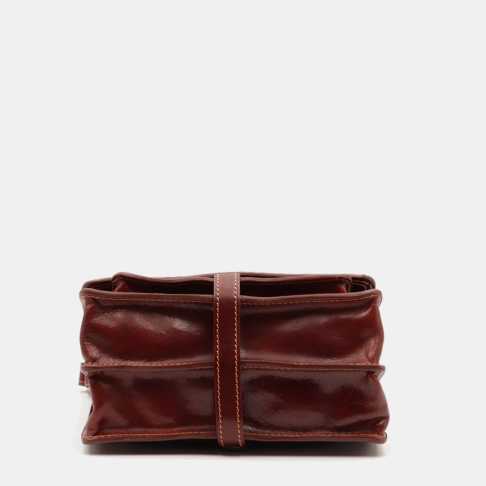 Borsa a Tracolla in Pelle Marrone VIAVERDI Made in Italy linea Firenze - Image 13