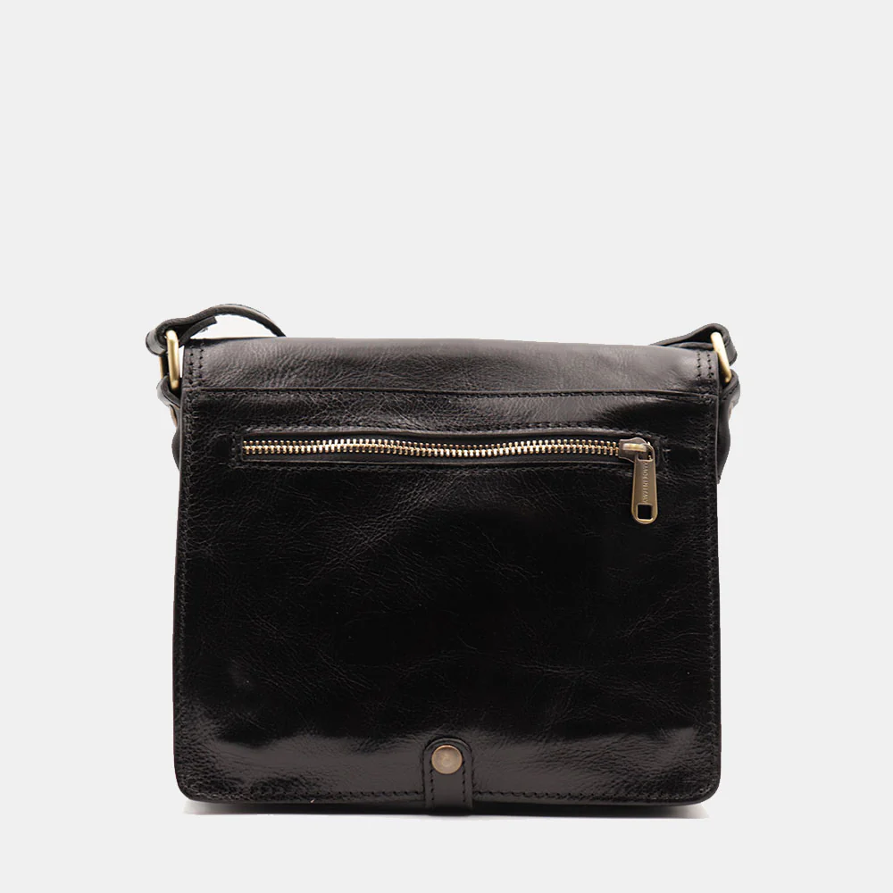 Borsa a Tracolla in Pelle Nera VIAVERDI Made in Italy linea Firenze - Image 6