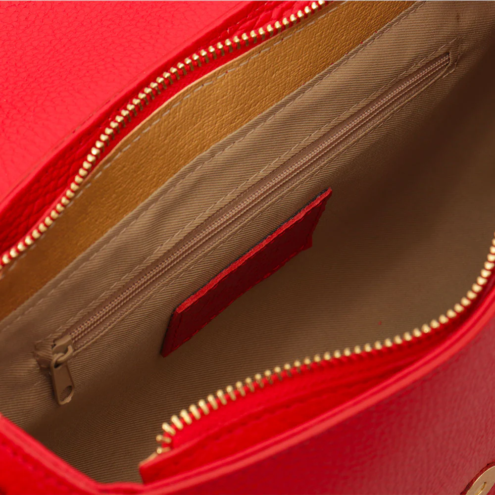 Borsa a Tracolla in Pelle Rossa VIAVERDI Made in Italy - Image 6