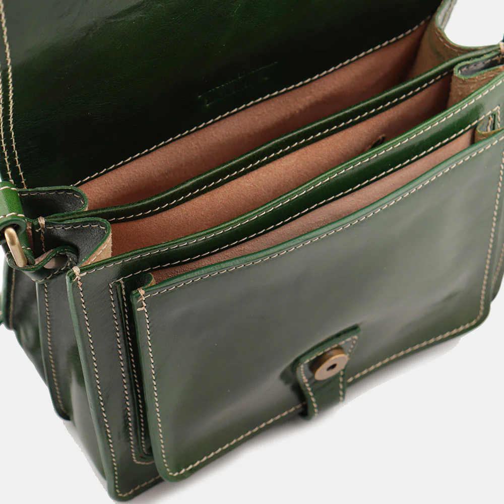 Borsa a Tracolla in Pelle Verde VIAVERDI Made in Italy linea Firenze - Image 10