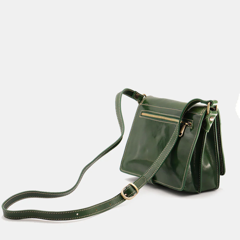 Borsa a Tracolla in Pelle Verde VIAVERDI Made in Italy linea Firenze - Image 5