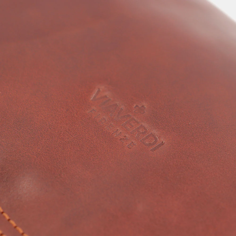 Borsa a Tracolla VIAVERDI in Pelle Marrone Made in Italy linea Firenze - Image 10