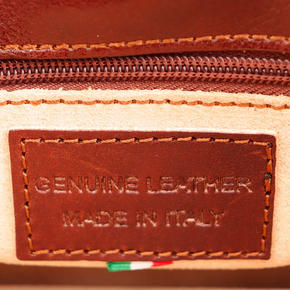 Borsa a Tracolla VIAVERDI in Pelle Marrone Made in Italy linea Firenze - Image 11
