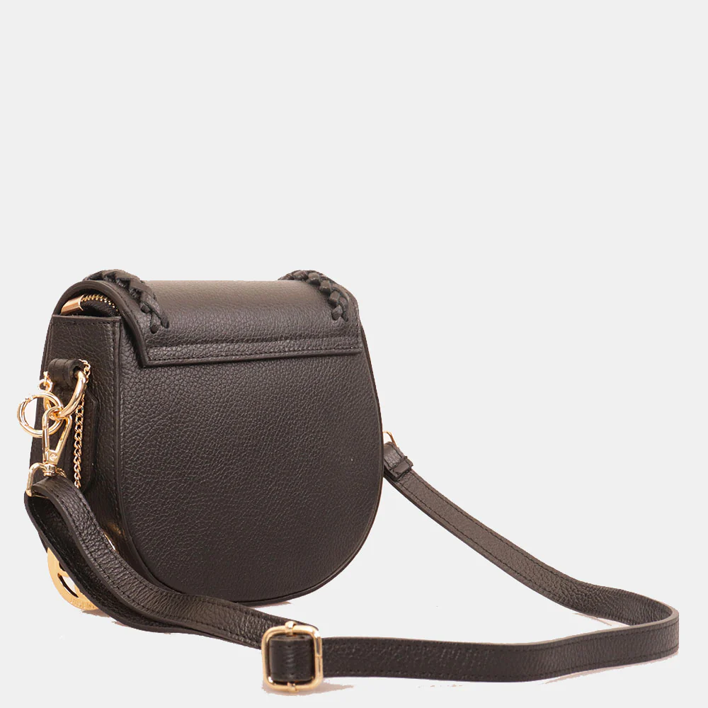 Borsa a Tracolla VIAVERDI in Pelle Nera Made in Italy linea San Gimignano - Image 3