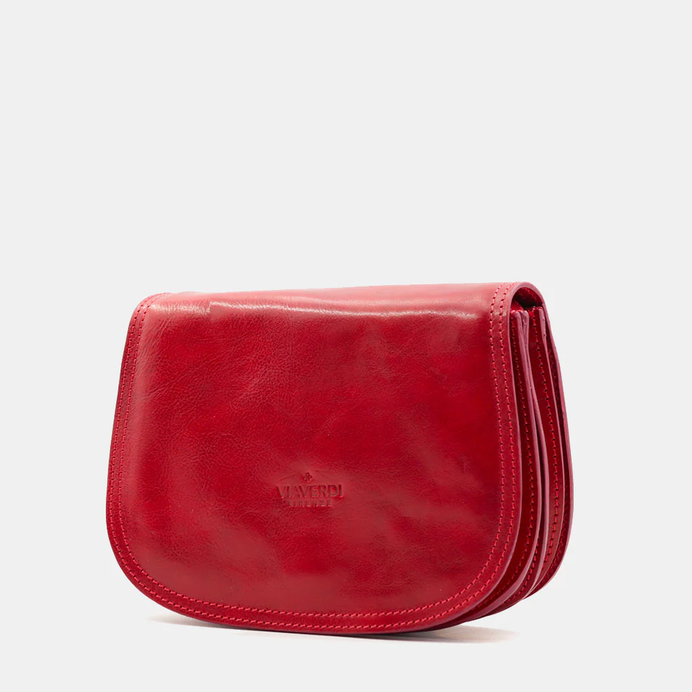 Borsa a Tracolla VIAVERDI in Pelle Rossa Made in Italy linea Firenze - Image 3