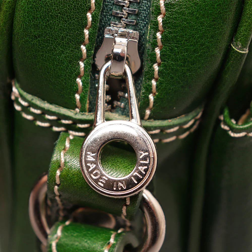 Borsa a Tracolla VIAVERDI in Pelle Verde Made in Italy linea Firenze - Image 9
