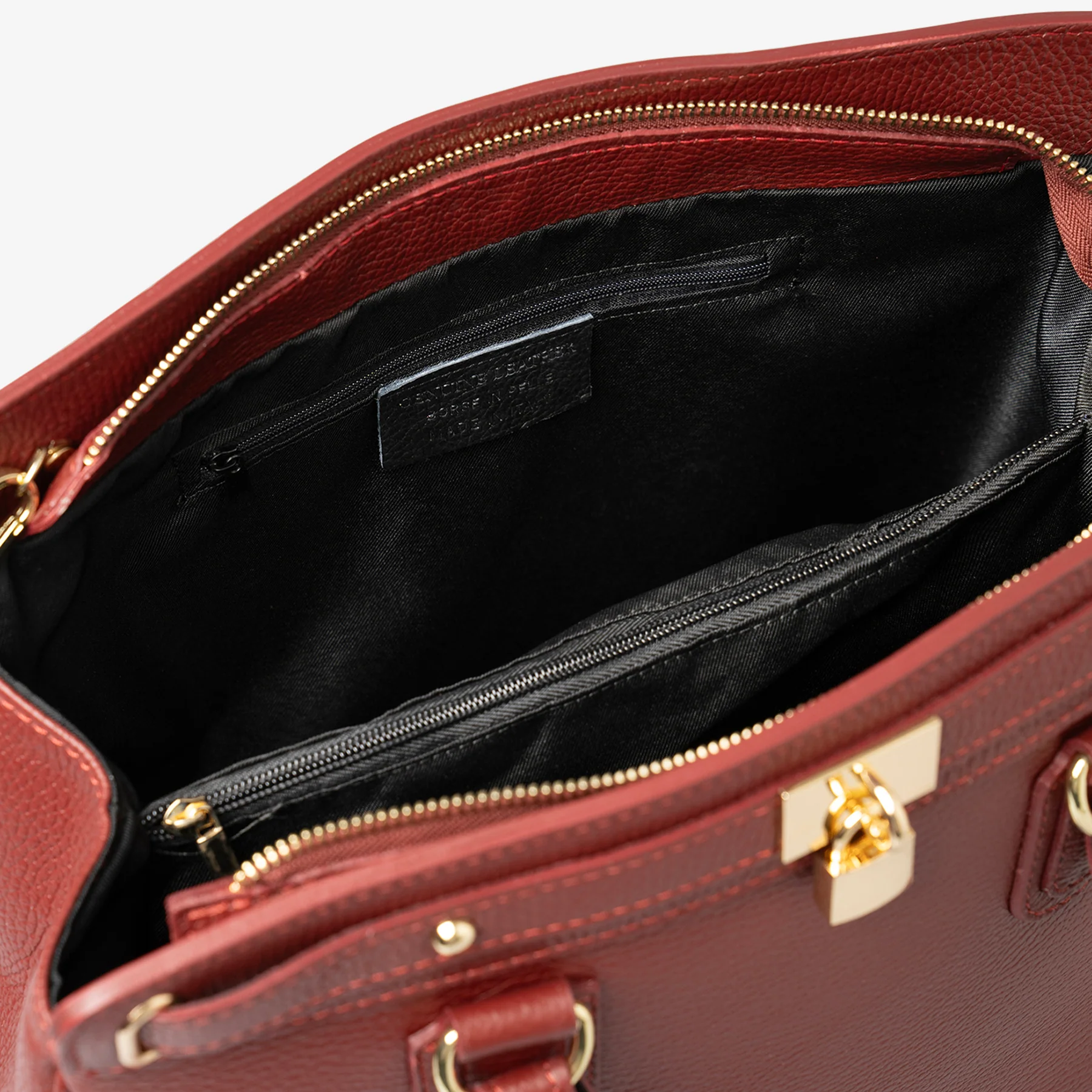Borsa Bauletto Grande a Mano con Tracolla VIAVERDI in Pelle Bordeaux Made in Italy linea Artimino - Image 8