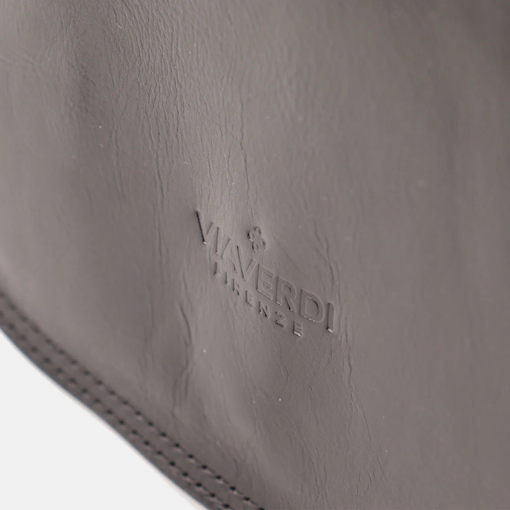 Borsa a Tracolla VIAVERDI in Pelle Nera Made in Italy linea Firenze - Image 11