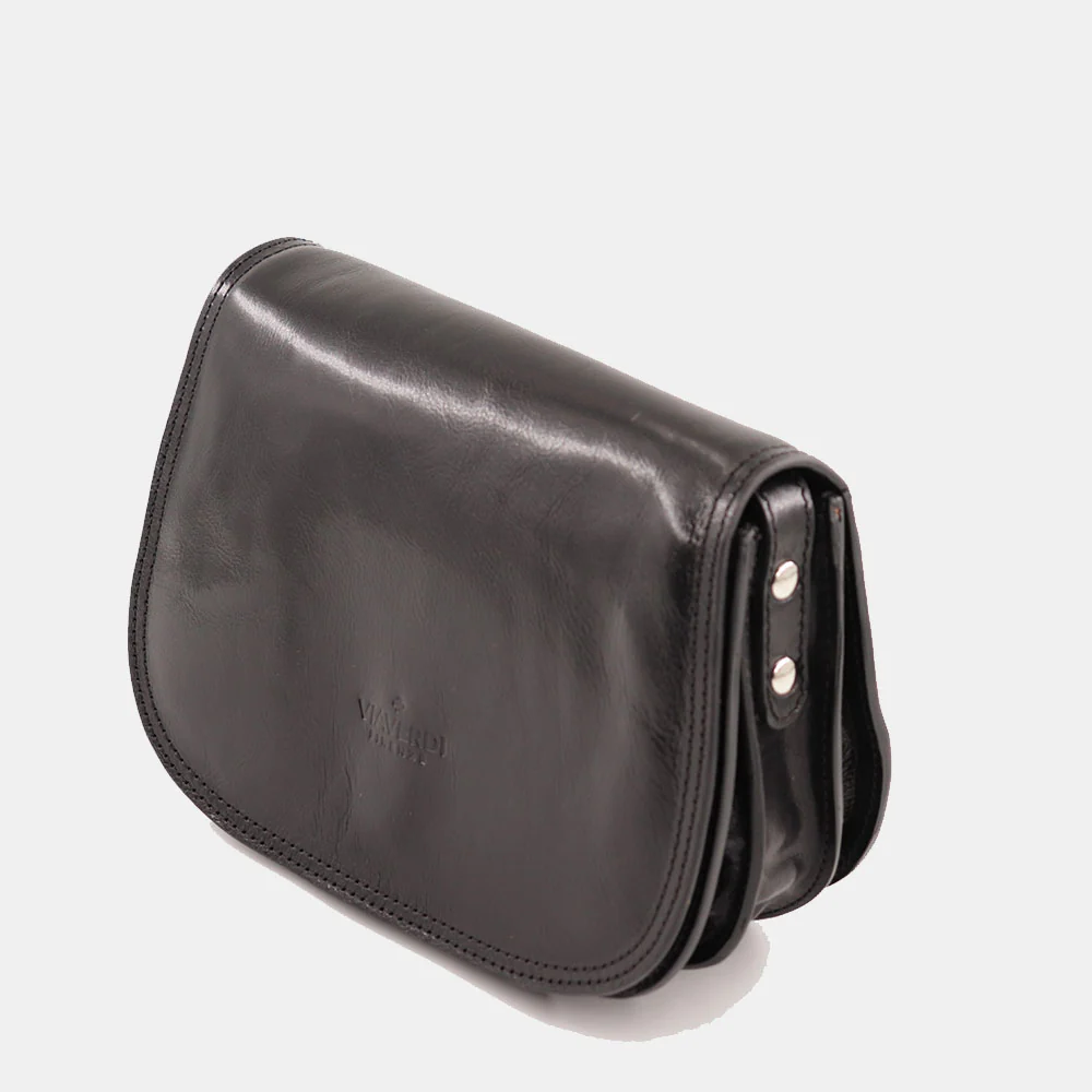 Borsa a Tracolla VIAVERDI in Pelle Nera Made in Italy linea Firenze - Image 4