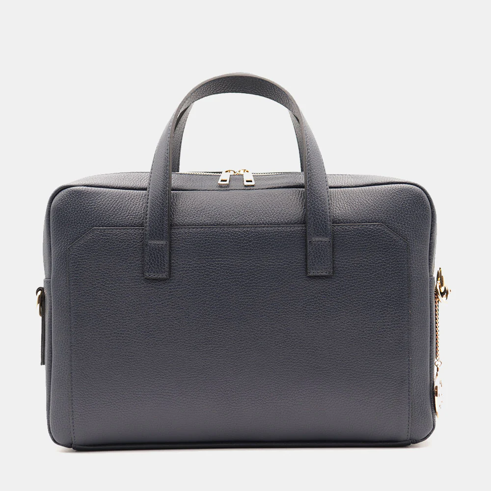 Borsa Business in Pelle Blu VIAVERDI Made in Italy - Porta Pc 15.6